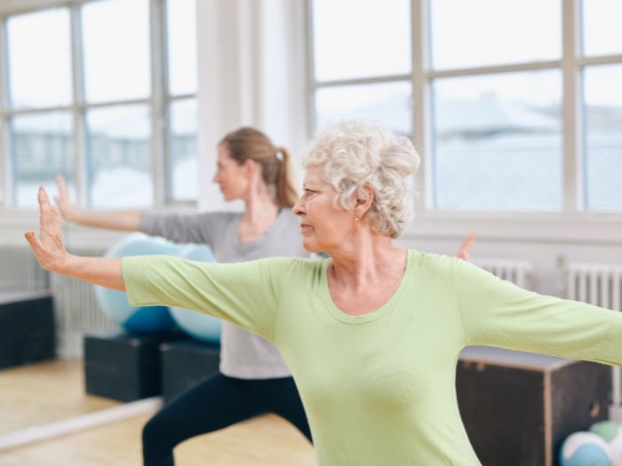 Womens yoga class